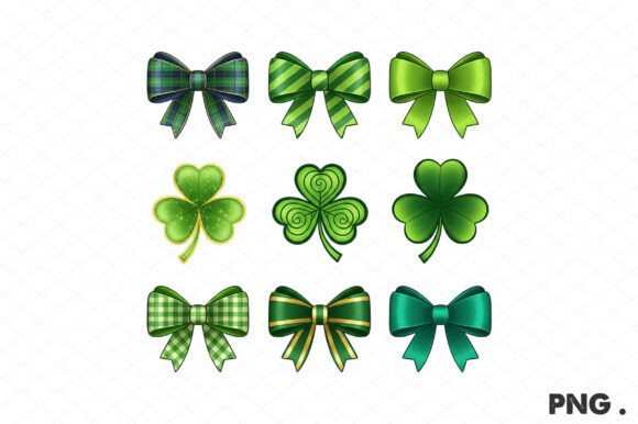 Coquette St. Patrick's Day Bow PNG