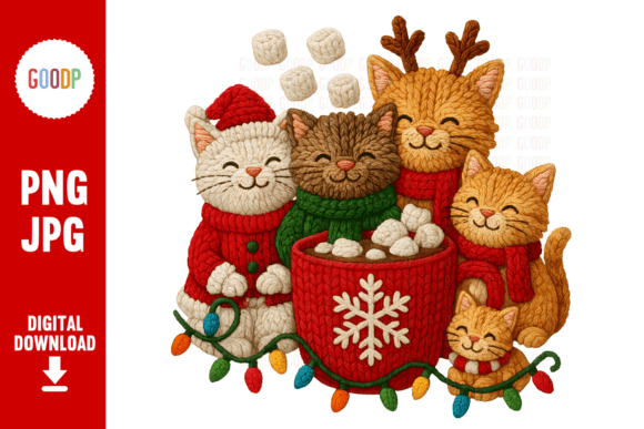 Crochet Cats Cocoa Party Png
