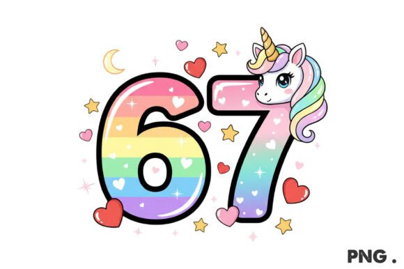 Cute Unicorn Say 67 Valentine PNG