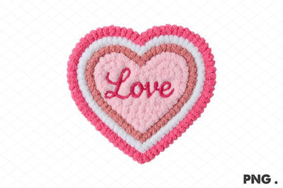 Faux Yarn Valentine Heart Png