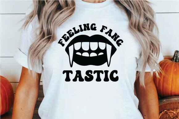 Feeling Fangtastic Vampire Halloween PNG