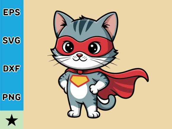 Superhero Cat Standing Confidently