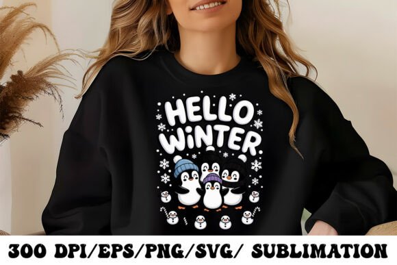 Trendy Winter Typography – “Hello Winter