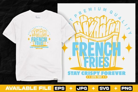 Vintage French Fries Urban Print Design